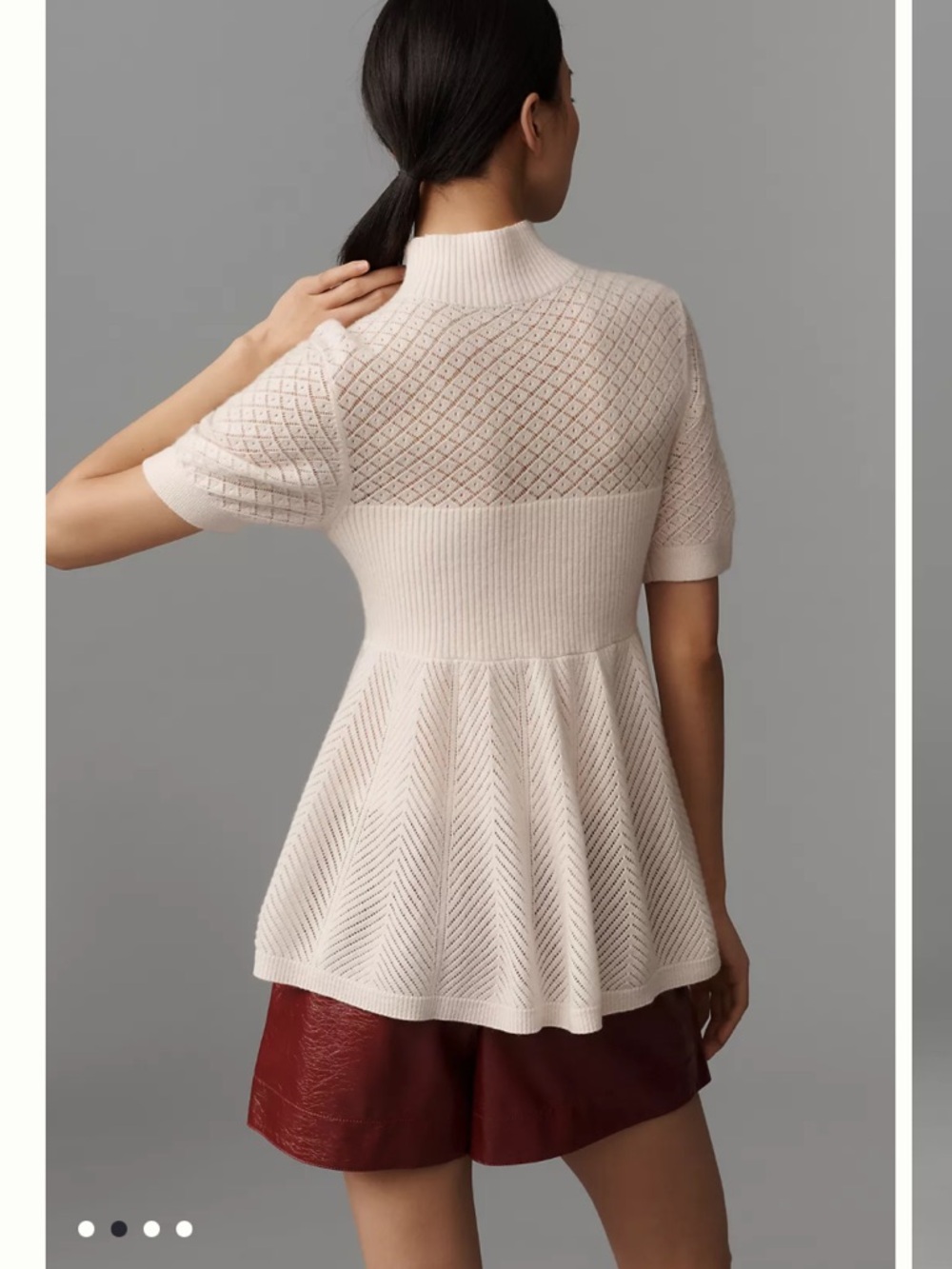 Anthropologie Mock Nexk Cashmere Blend Sweater Tee - Picture 4 of 7